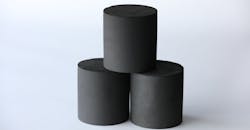 Bio-coal briquettes derived from coconut shells. Bio-coal briquettes derived from coconut shells.