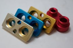 Anodized aluminum diecastings. Anodized aluminum diecastings.