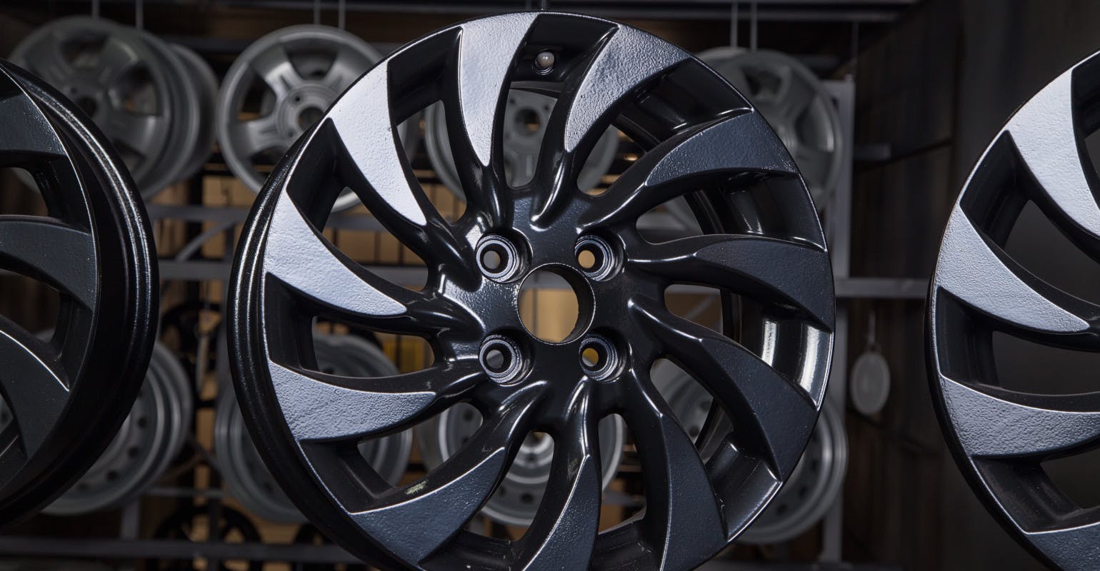 Powder coating offers a durable, long-lasting finish for aluminum wheels.