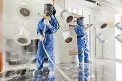 Powder coating involves applying a dry powder electrostatically to a component. Powder coating involves applying a dry powder electrostatically to a component.