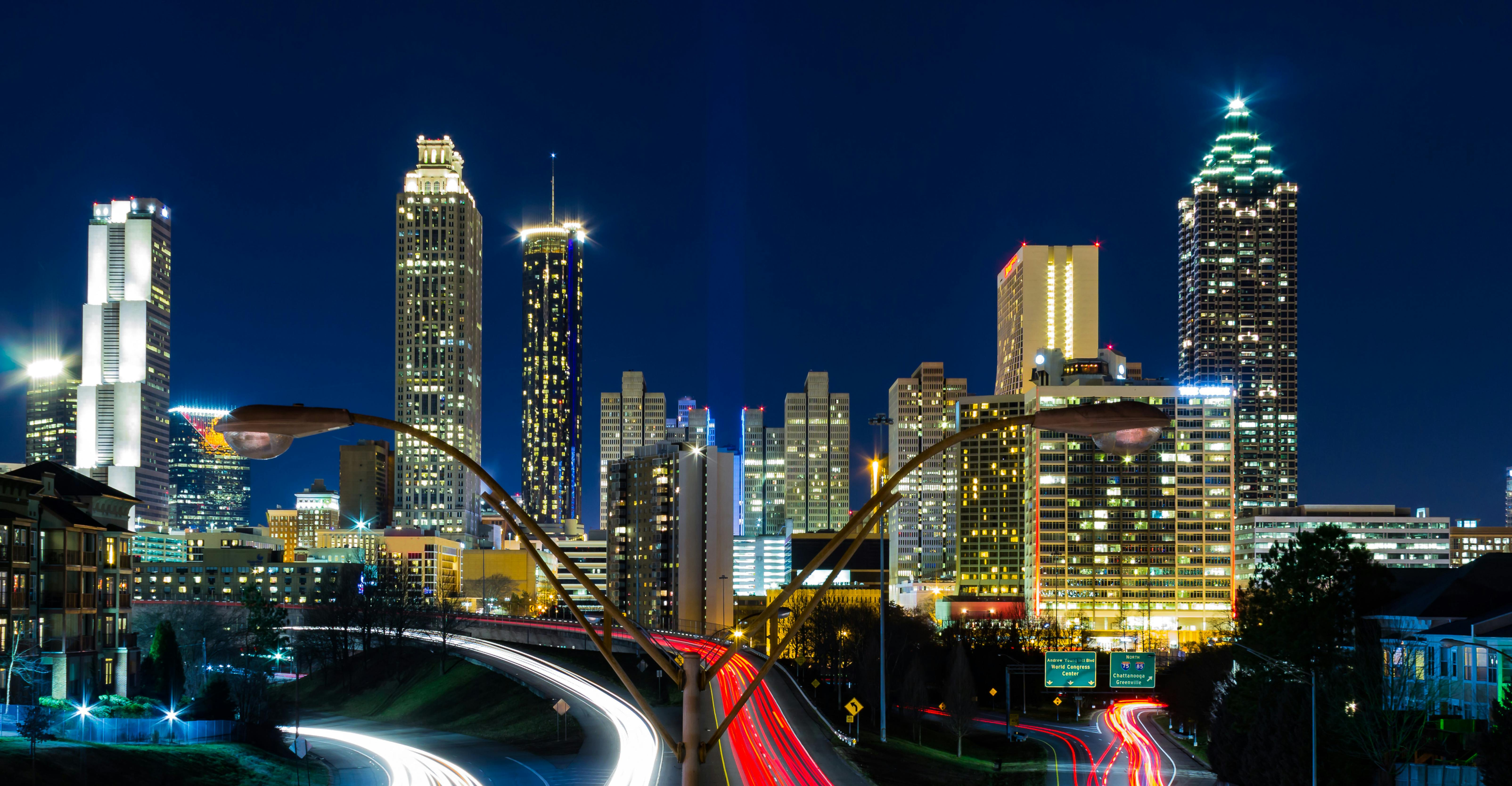 Atlanta, Georgia, skyline at night.
