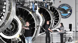 Pratt & Whitney Middletown, Conn., GTF engine assembly.
