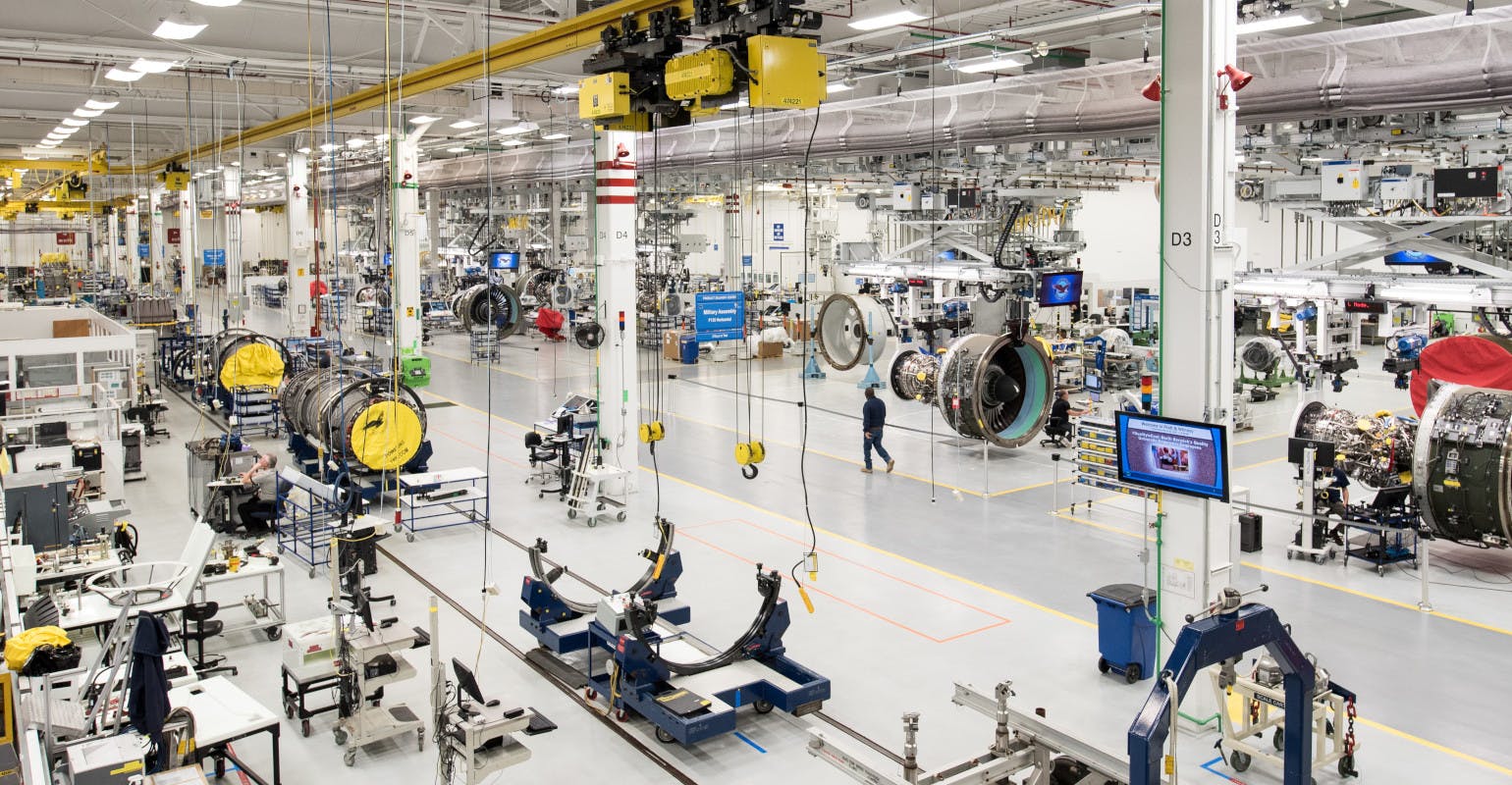 Engine assembly at Pratt & Whitney in Middletown, Conn.