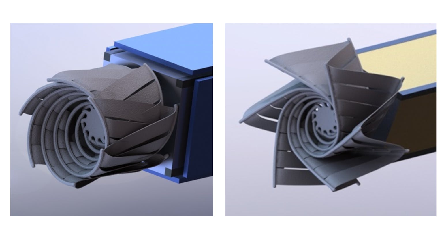 Concept for AM-produced shape-memory-alloy (SMA) radiator .