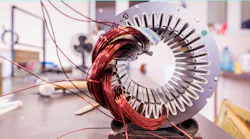 Copper wire in an electric motor assembly.