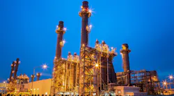 Gas turbine-powered electric utility plant.