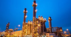 Gas turbine-powered electric utility plant. Gas turbine-powered electric utility plant.