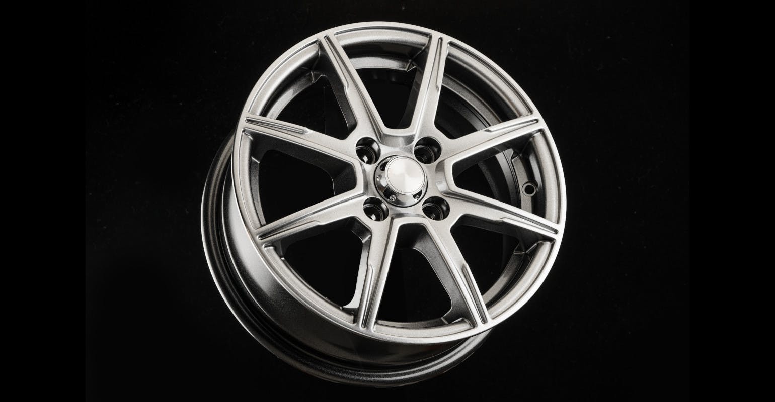 Lightweight diecast aluminum wheel.