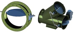Kelair Dampers backdraft damper (left) and diverter damper (right.) Kelair Dampers backdraft damper (left) and diverter damper (right.)