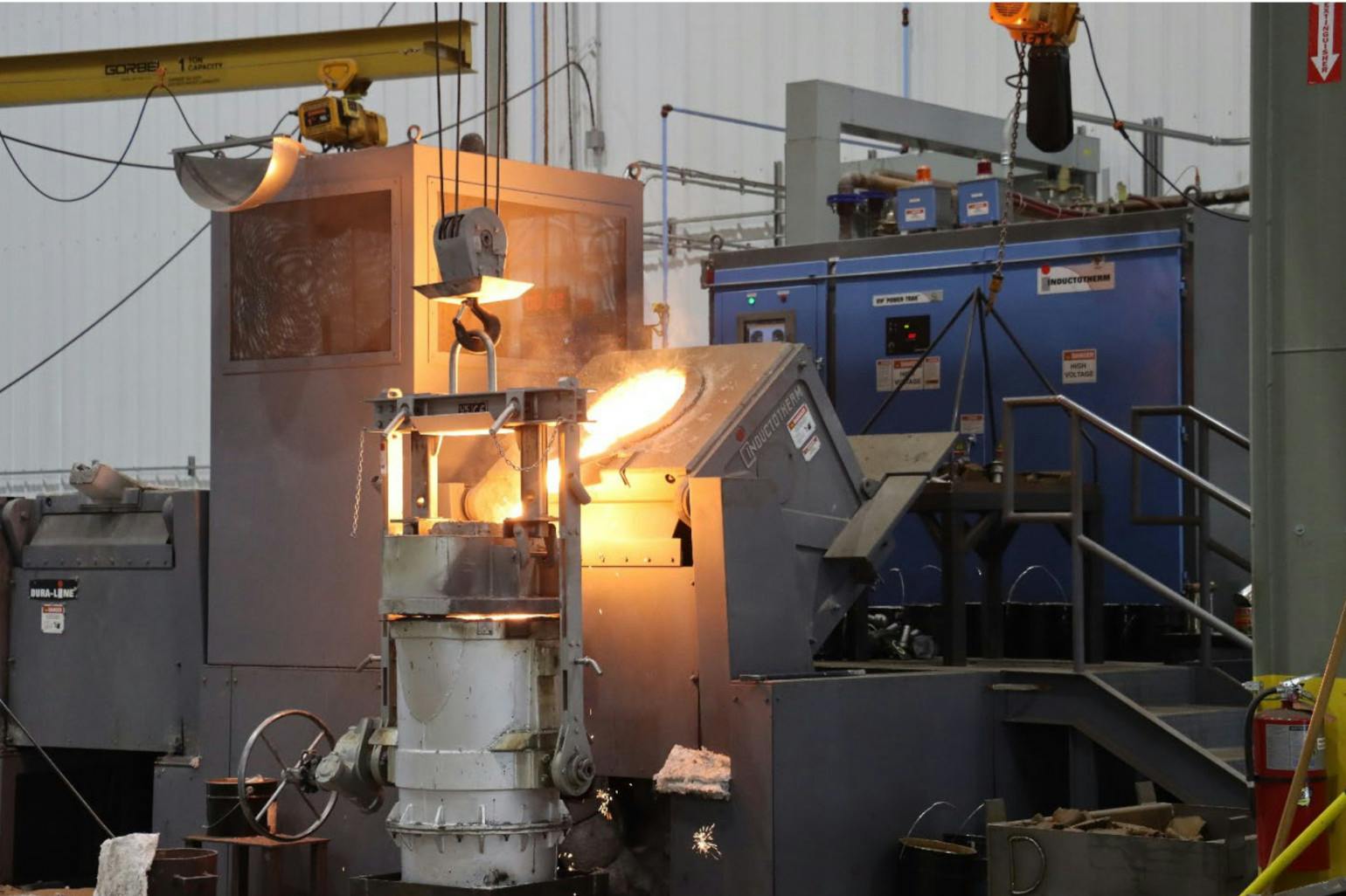 Inductotherm melt deck at ICT Dualtech, Franklin, IN.