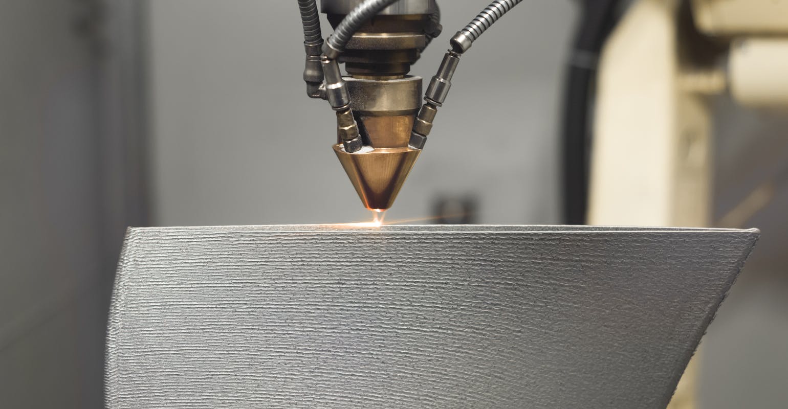 Laser metal sintering forms a steel part.