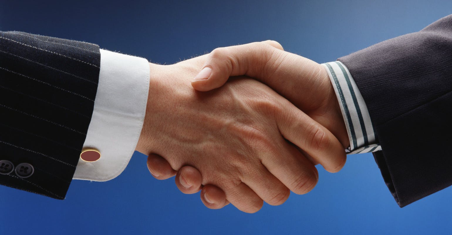 Corporate handshake