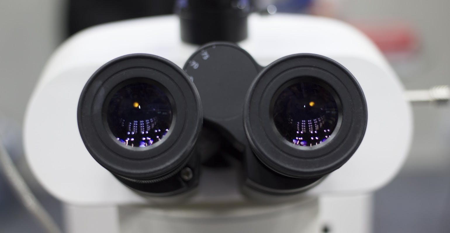 Closeup of industrial SEM for metallurgy.