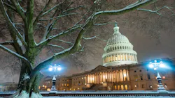US Capitol at night, in winter. US Capitol at night, in winter.