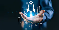 Concept illustration of AI-derived rocket launch. Concept illustration of AI-derived rocket launch.