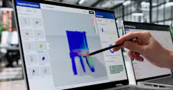 Engineer uses FEA to review design. Engineer uses FEA to review design.