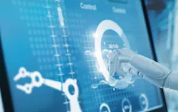 Robotic hand and control automation in intelligent factory. Robotic hand and control automation in intelligent factory.
