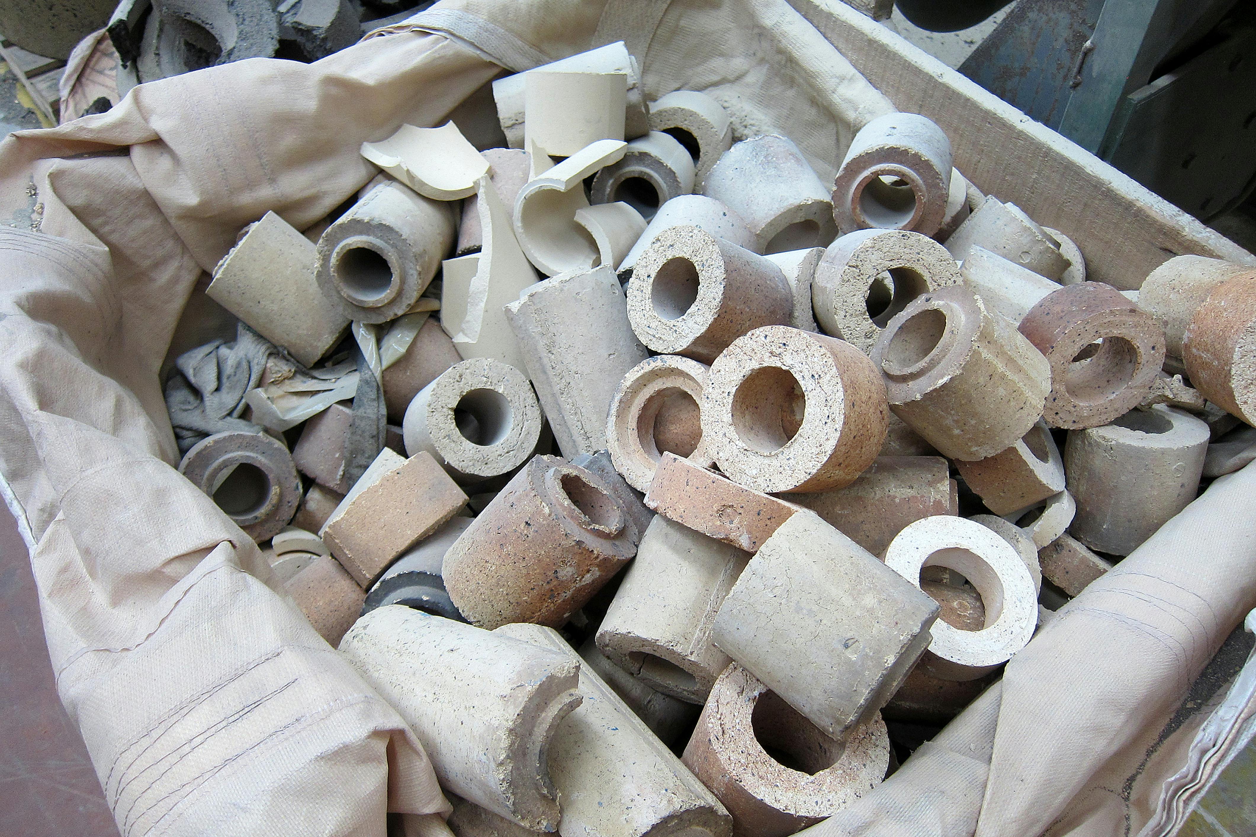Spent foundry cores and molds.