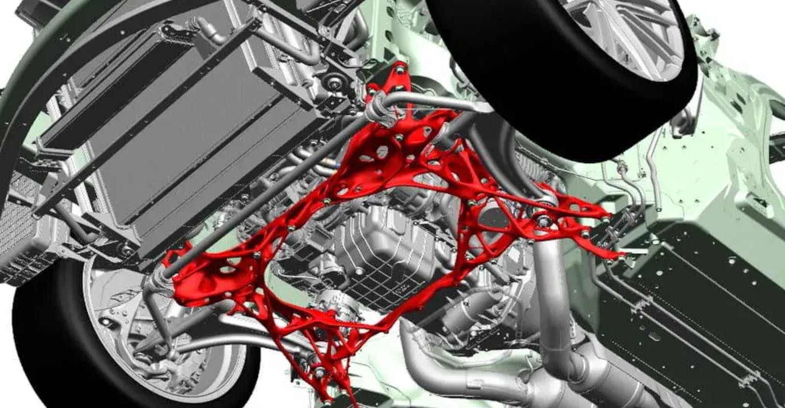 Illustration of a lightweight front subframe.