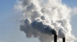 Industrial plant smokestacks