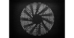 Industrial fan turbine, with a metal grate