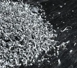 Metal fines collected from grinding or machining.
